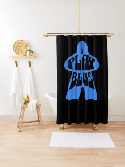 Discover I Play Blue Edition - Board Game Aficionados, I&apos;m Hooked on Blue. | Shower Curtain