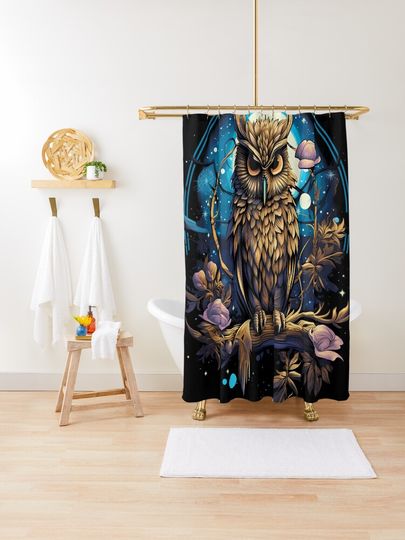 Discover Night Owl | Shower Curtain
