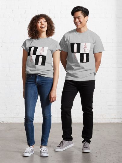Discover Spooky Ghost and Skeleton Checkerboard | Classic T-Shirt