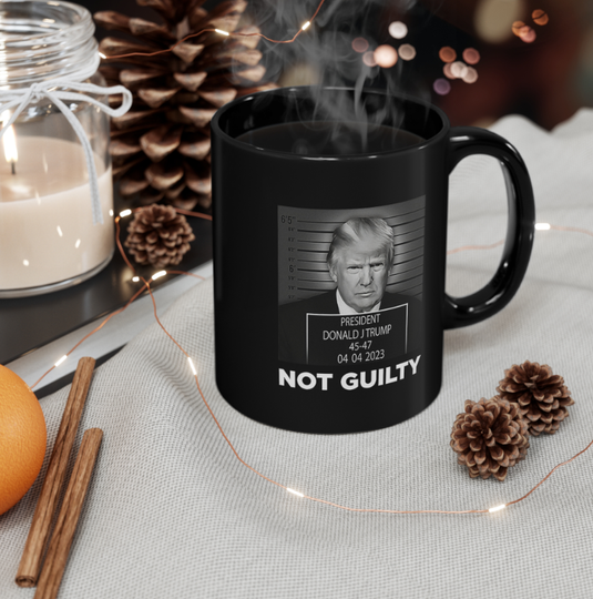Discover Not Guilty Donald Trump Mugs with Police Mugshot Vintage Print