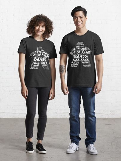 Discover I Play White - Meeple Word Cloud for Board Game Enthusiasts | Essential T-Shirt