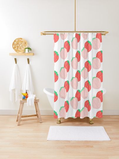 Discover Strawberries | Shower Curtain