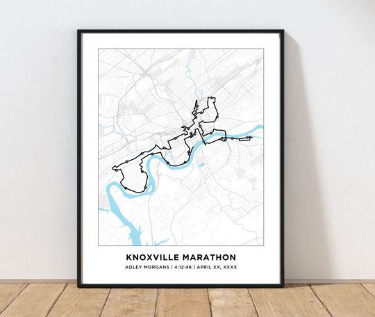 Discover Knoxville Marathon Course Map Poster
