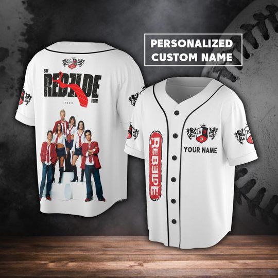 Discover Custom Name Rebelde Music Baseball Jersey, RBD World Tour 2023