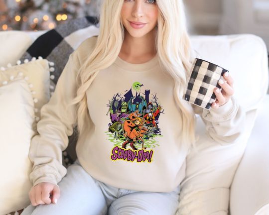 Discover Vintage Scooby Doo Sweatshirt, Halloween Scooby Doo Halloween, Horror Movie Sweatshirt
