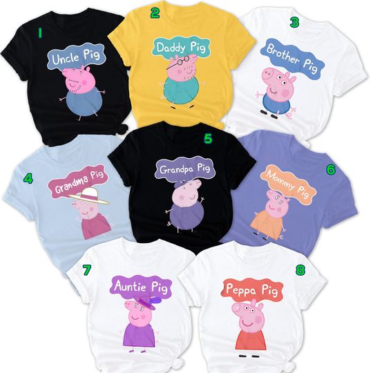 Discover Personalize Cute Pig Family Matching Shirt, Pig Lover Shirt, Birthday Girl Shirt