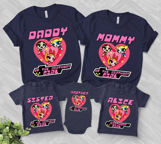Discover Personalized Girls Powerpuff Birthday Graphic Tee