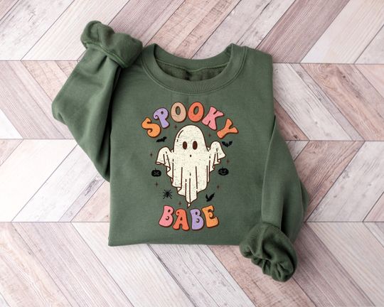 Discover Spooky Babe Halloween Sweatshirt