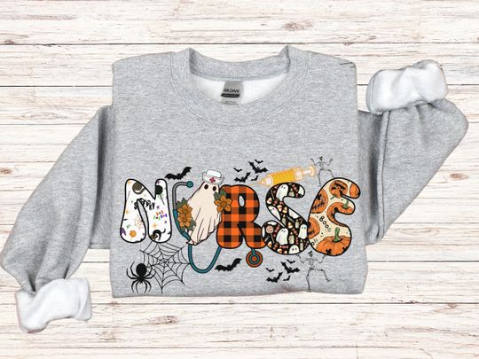Discover Halloween Nurse Boo Crew Sweatshirt