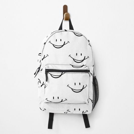 Discover Smiley Face Embroidered Sweatshirt   Backpack