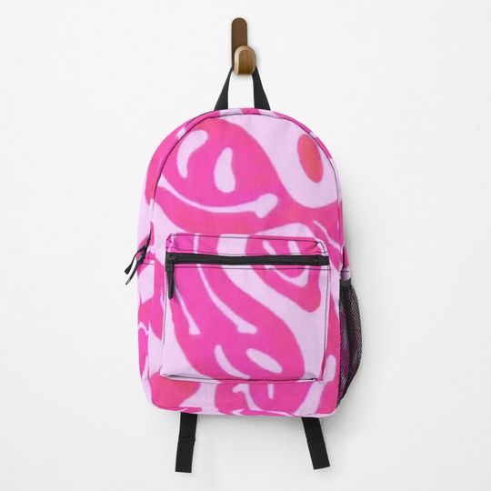 Discover Pink Melting Smiley Face Backpack