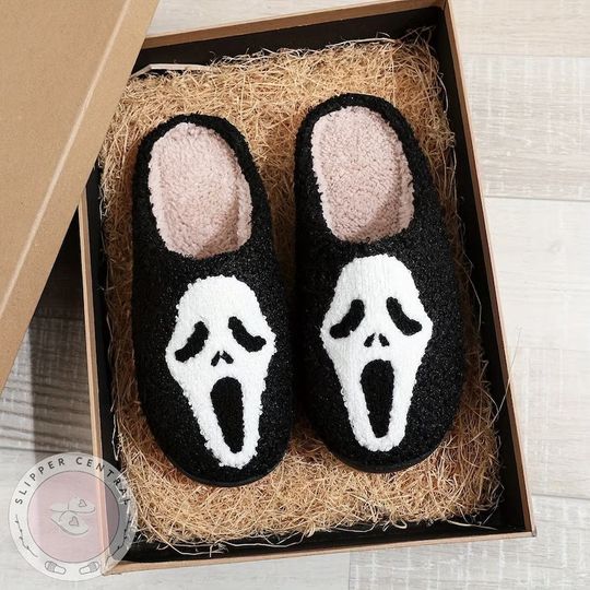 Discover Cute Scream Slippers, Spooky Slipper, Halloween Skull Slippers