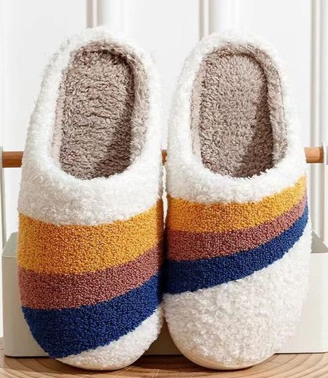 Discover Boho Rainbow Slippers, 80s Rainbow Slippers