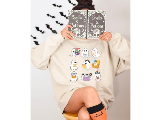 Discover Book Lover Halloween Funny Sweatshirt