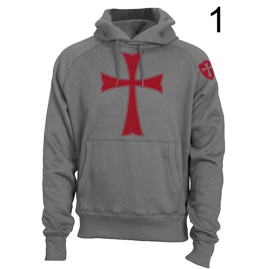 Discover Knights Templar Crusader Cross Men's Hoodie
