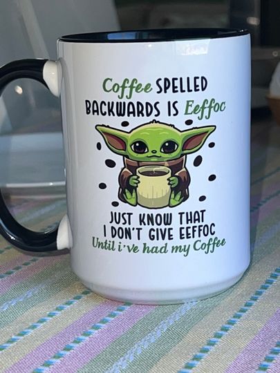 Discover Coffe spelled backwards is eeffoc 15 oz coffee mug  gift. Christmas