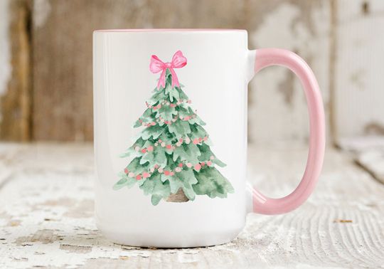 Discover Pink Christmas Tree Coffee Mug