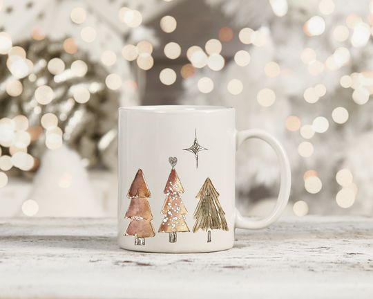 Discover Ceramic Watercolor Pine Tree Mug