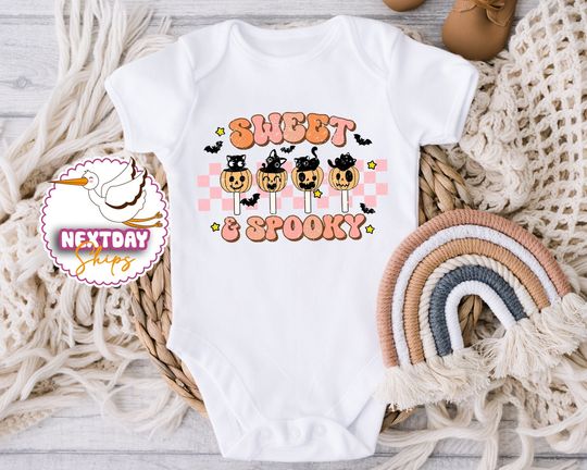 Discover Sweet And Spooky Onesie, Halloween Bodysuit, Cute Pumpkin Shirt, First Halloween Onesie