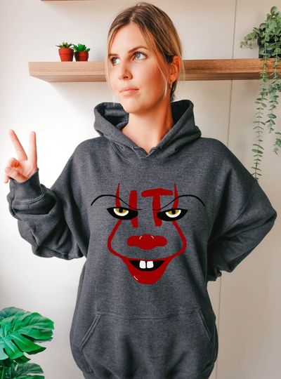 Discover Killer Clown IT Halloween Horror Movie Hoodie