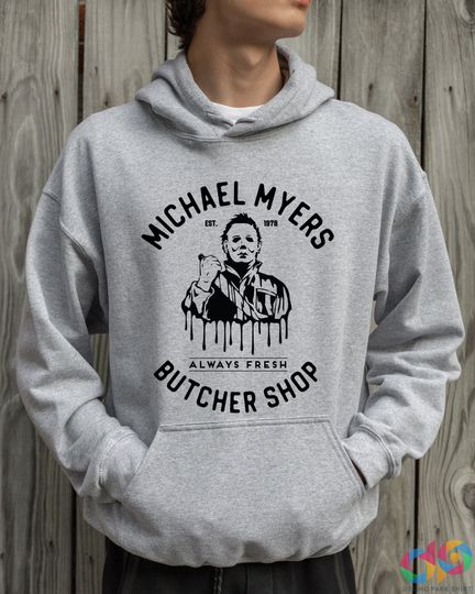 Discover Michael Myers Butcher Shop Halloween Horror Movie Hoodie