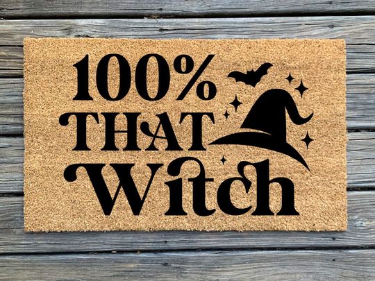 Discover 100% That Witch Doormat // Halloween Decor