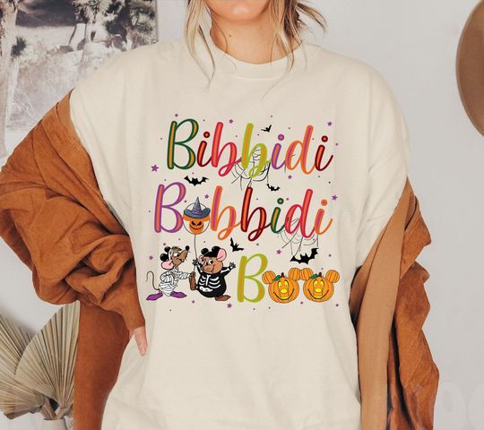Discover Bibbidi Bobbidi Boo Halloween Shirt, Jaq And Gus Halloween T-shirt