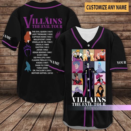 Discover Custom Villains The Evil Tour Baseball Jersey