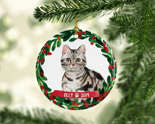 Discover Personalized Ceramic Ornament American Shorthair Cat Ornament, Cat Lover Ornament