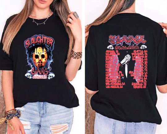 Discover Slaughter Gang Shirt, Drake 21 Savage Shirt, Its All A Blur Tour Shirt