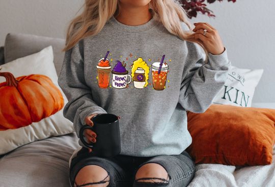 Discover Latte Coffee Halloween Witch School Sweatshirt, Witch School Shirt, Boba Shirt, Latte Shirt, Coffee Shirt