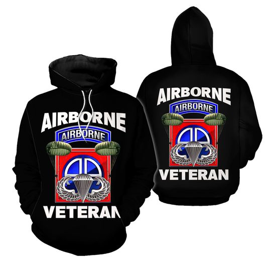 Discover Airborne Veteran Paratrooper 3D All Over Print Hoodie