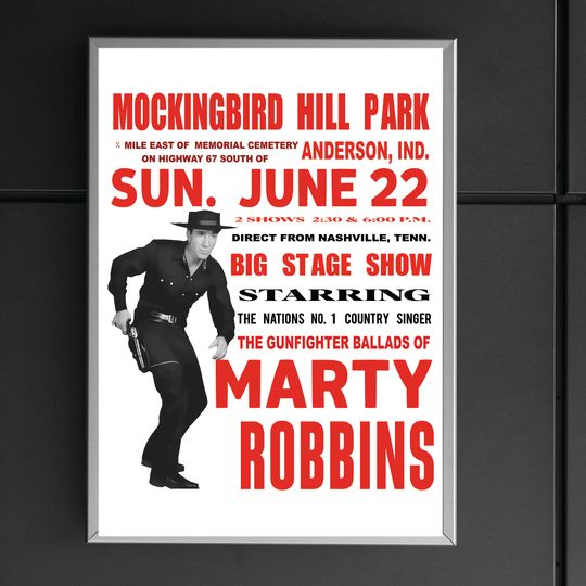 Discover Marty Robbins Concert Poster Premium Matte Vertical Poster
