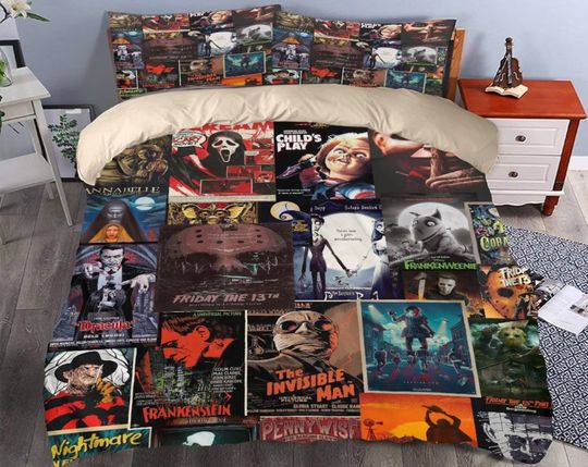 Discover Horror Movie Character Bedding Set, Horror Movie Poster Bedding, Horror