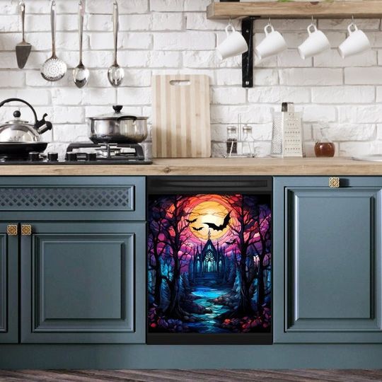Discover Halloween Haunted Church Dishwasher Cover
