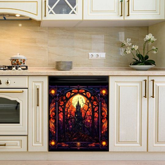 Discover Halloween Dracula Castle Dishwasher Cover