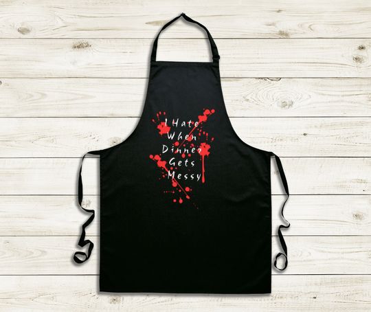 Discover I Hate When Dinner Gets Messy Kitchen Aprons, Horror Kitchen Aprons