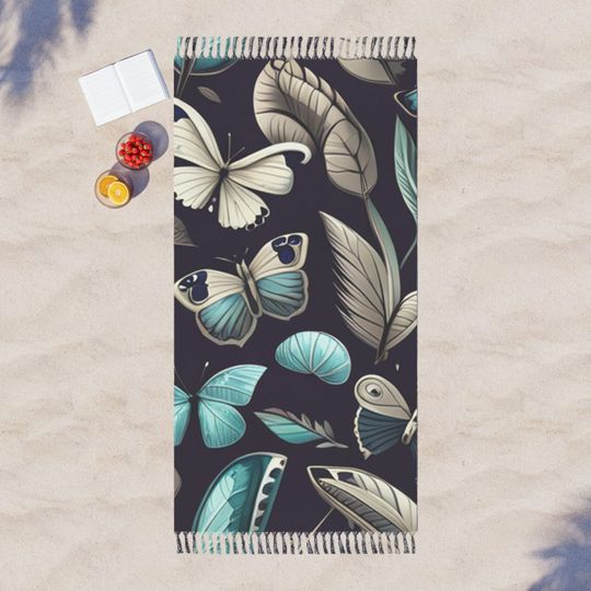 Discover Aqua Butterfly Boho Beach Cloth
