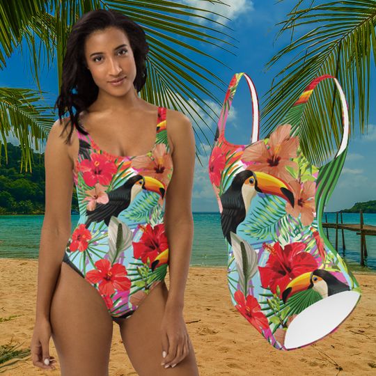 Discover Tropical One Piece Swimsuit, Women Swimsuit