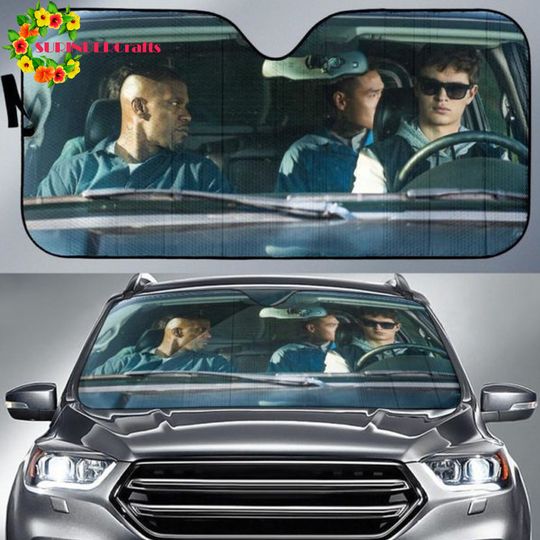 Discover Baby Driver Movies Auto Car Sun Shade,  Auto Sun Shade All Over Printed