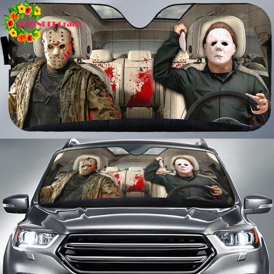 Discover Mr.Q Jason Freddy Myers Windshield Heat Shield Horror Movie Car Reflective Sun Shade