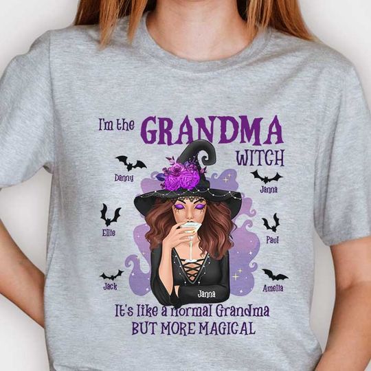 Discover Grandma Witch Like A Normal Grandma But More Magical - Personalized Unisex T-shirt
