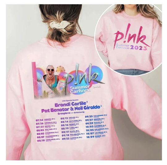 Discover Pink Summer Carnival 2023 Tour T-Shirt, Pink Trustfall Album Sweatshirt