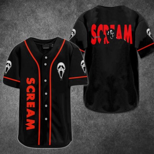 Discover Happy Halloween Horror The Ghostface Scream Baseball Jersey