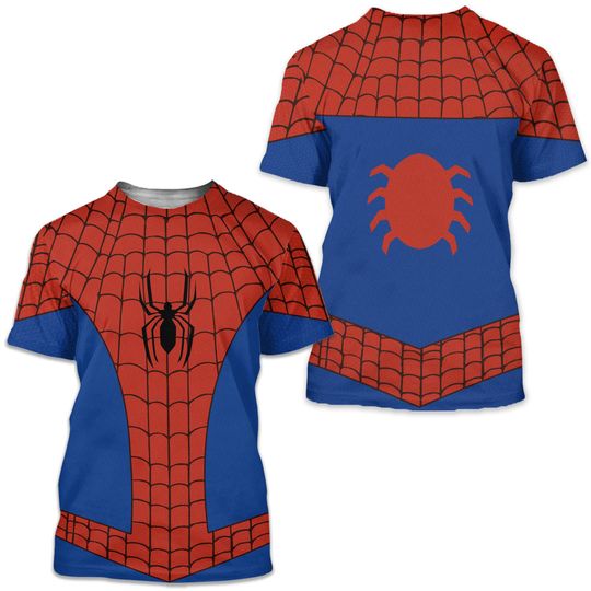 Discover Spider Costume Men 3D T-Shirt, Spider Hero Halloween Party Shirt