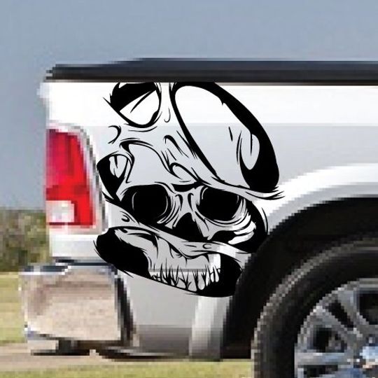 Discover Zombie Head Skull Truck Bed Decal