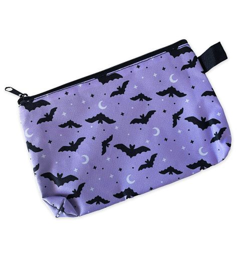 Discover Halloween Purple Bat Makeup Bag