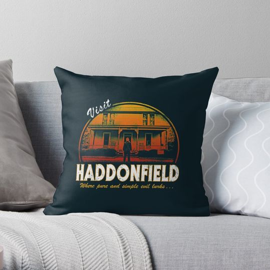 Discover Visit Haddonfield Throw Pillow