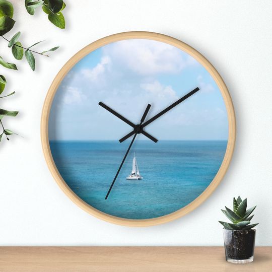 Discover Wooden Frame Nautical Large Wall Clock