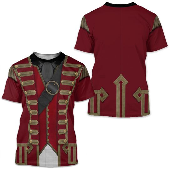Discover Red Captain Suit Costume 3D Shirt, Captain Pirate 3D T-Shirt